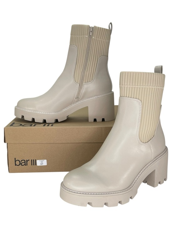 Bar III Shoes - Bar III Versuz Ivory Faux Leather Womens High Too Ankle Boots Size 10M